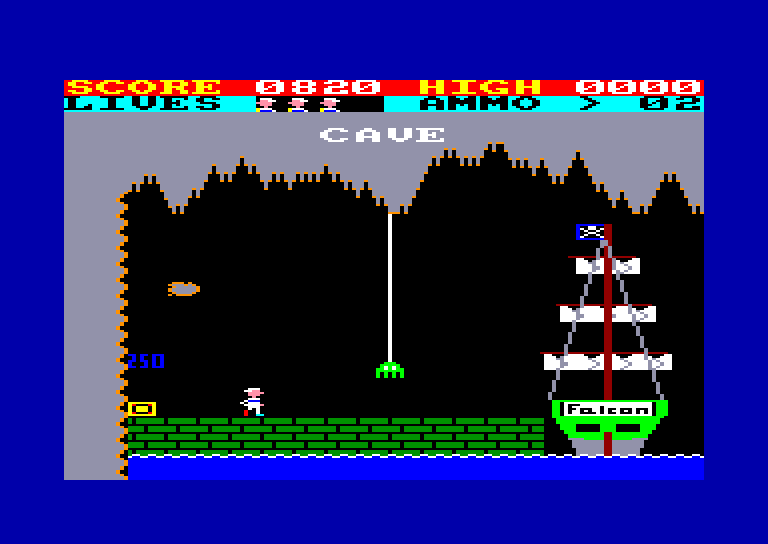 screenshot of the Amstrad CPC game Roland Ahoy ! by GameBase CPC