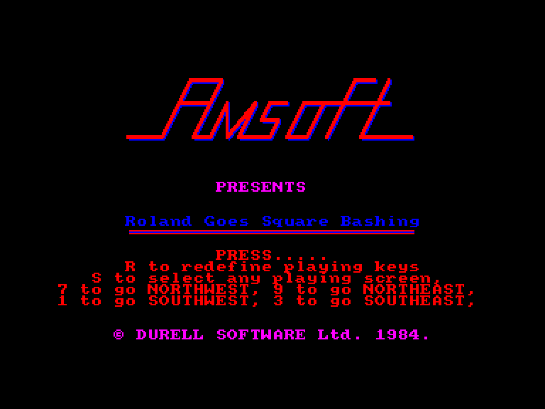 screenshot of the Amstrad CPC game Roland goes square bashing by GameBase CPC