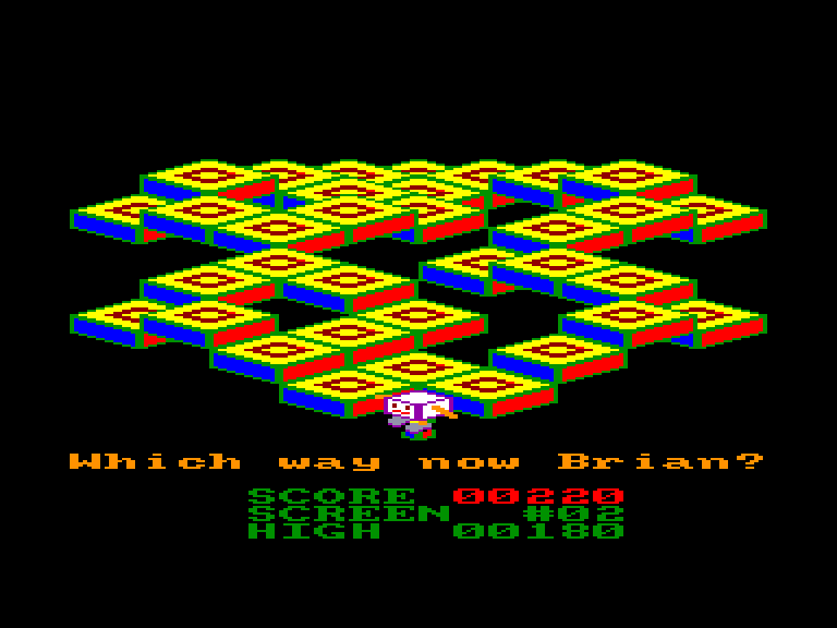 screenshot of the Amstrad CPC game Roland goes square bashing by GameBase CPC