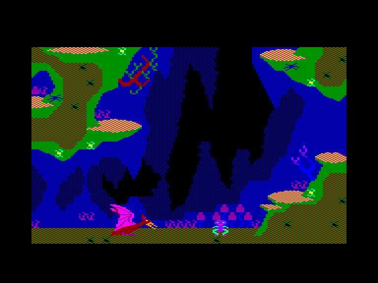 screenshot of the Amstrad CPC game Roland in the caves by GameBase CPC