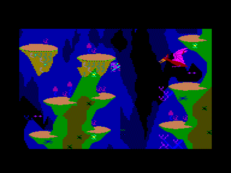 screenshot of the Amstrad CPC game Roland in the caves by GameBase CPC