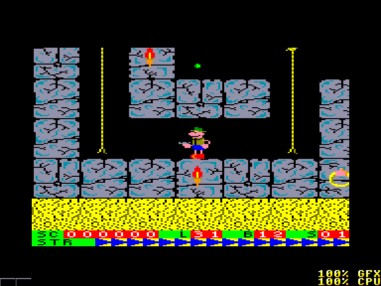 screenshot of the Amstrad CPC game Roland on the Ropes by GameBase CPC