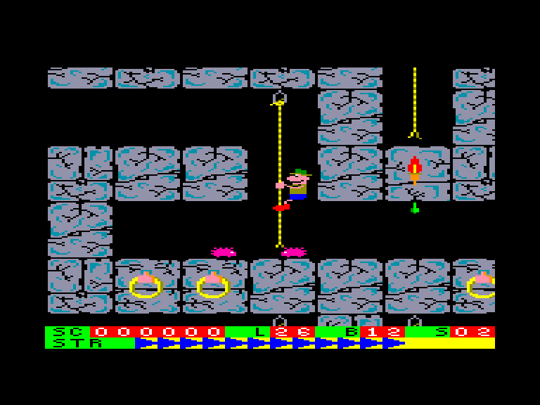 screenshot of the Amstrad CPC game Roland on the Ropes by GameBase CPC