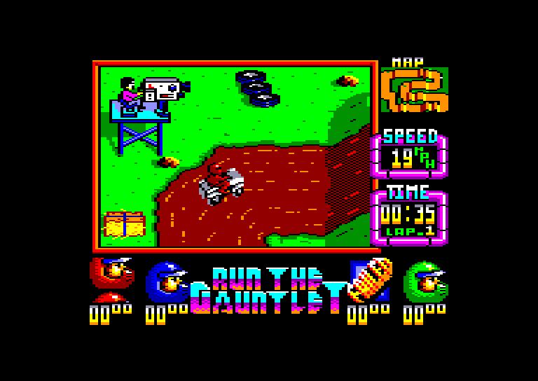 screenshot of the Amstrad CPC game Run the gauntlet by GameBase CPC