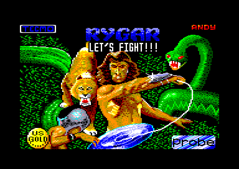 screenshot of the Amstrad CPC game Rygar by GameBase CPC