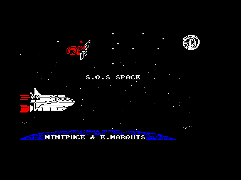 screenshot of the Amstrad CPC game S.O.S. Space by GameBase CPC