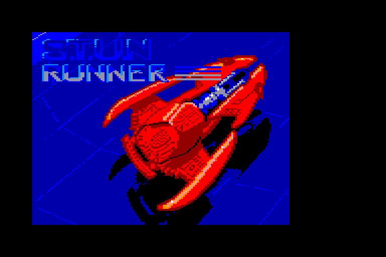 screenshot of the Amstrad CPC game S.T.U.N. Runner by GameBase CPC