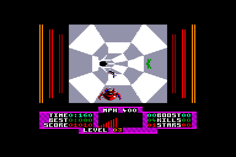 screenshot of the Amstrad CPC game S.T.U.N. Runner by GameBase CPC