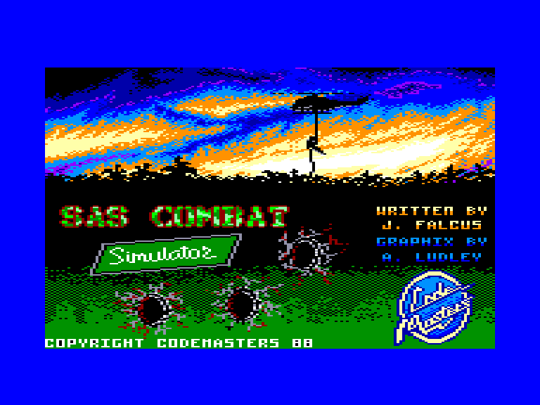screenshot of the Amstrad CPC game Sas combat simulator