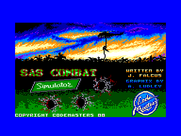 screenshot of the Amstrad CPC game Sas combat simulator by GameBase CPC