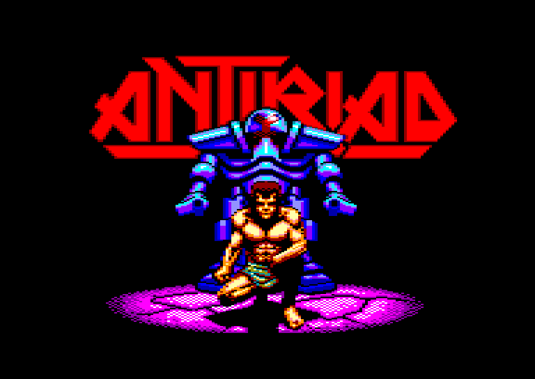 loading screen of the Amstrad CPC game Sacred armor of Antiriad