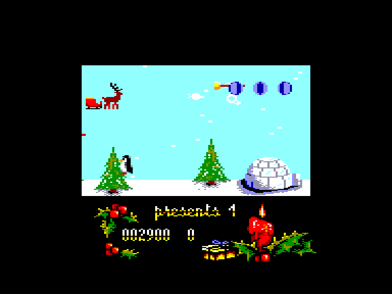 screenshot of the Amstrad CPC game Santa's Christmas Capers by GameBase CPC