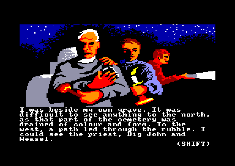 screenshot of the Amstrad CPC game Scapeghost by GameBase CPC