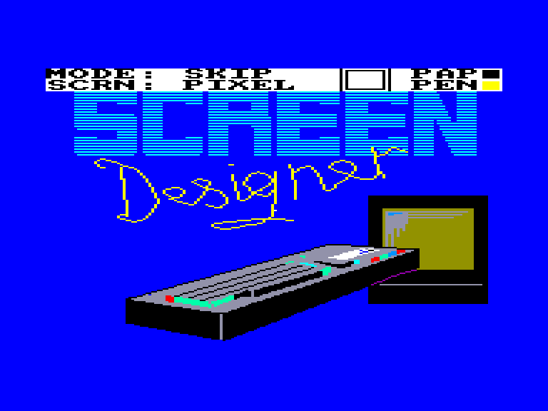 screenshot of the Amstrad CPC game Screen Designer by GameBase CPC