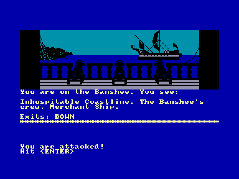 screenshot of the Amstrad CPC game Seas of blood by GameBase CPC