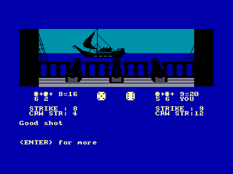 screenshot of the Amstrad CPC game Seas of blood by GameBase CPC