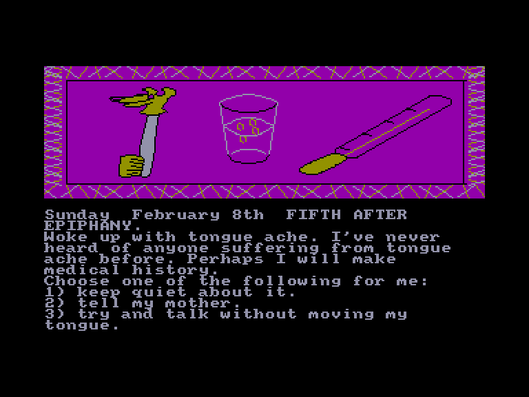 screenshot of the Amstrad CPC game Secret Diary of Adrian Mole (the) by GameBase CPC