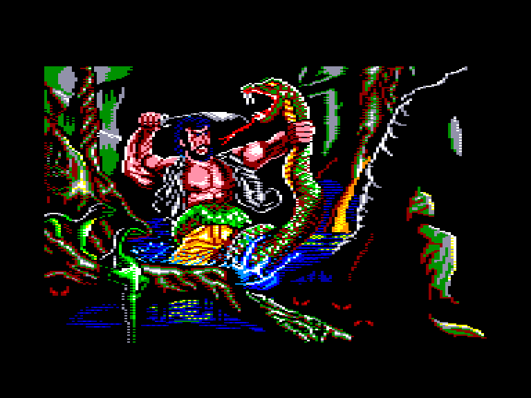 screenshot of the Amstrad CPC game Senda salvaje by GameBase CPC