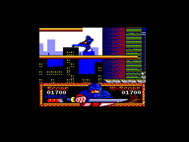 screenshot of the Amstrad CPC game Shadow Warriors by GameBase CPC