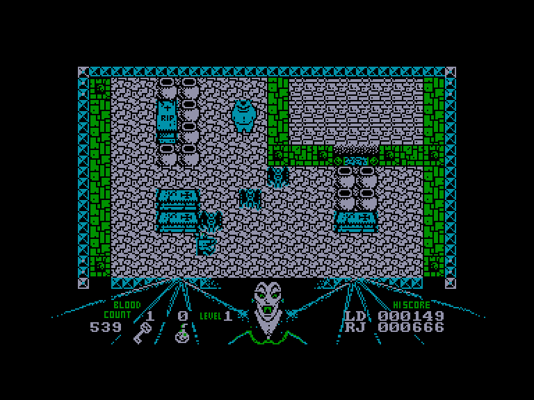 screenshot of the Amstrad CPC game Astonishing Adventures of Mr Weems and the She Vampires by GameBase CPC