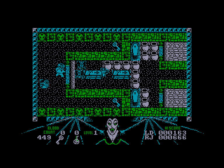 screenshot of the Amstrad CPC game Astonishing Adventures of Mr Weems and the She Vampires by GameBase CPC