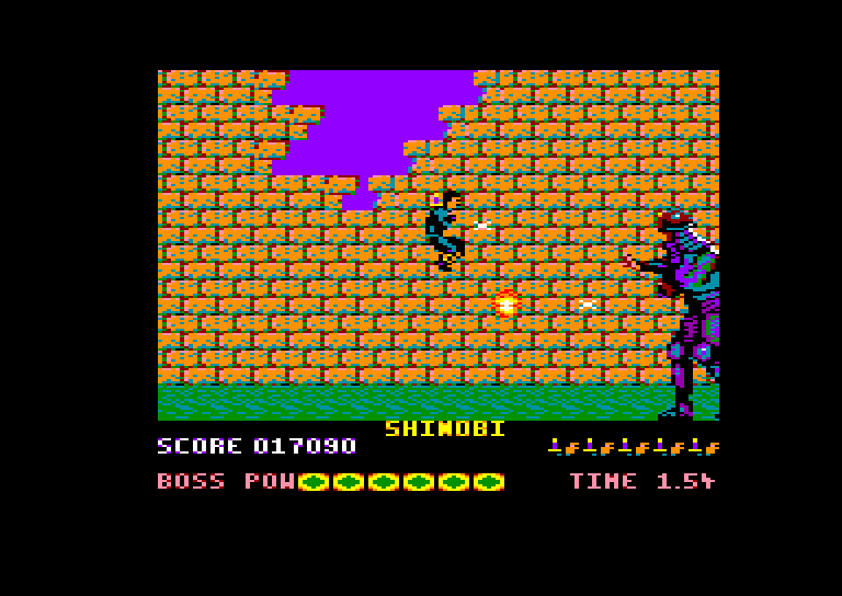screenshot of the Amstrad CPC game Shinobi by GameBase CPC