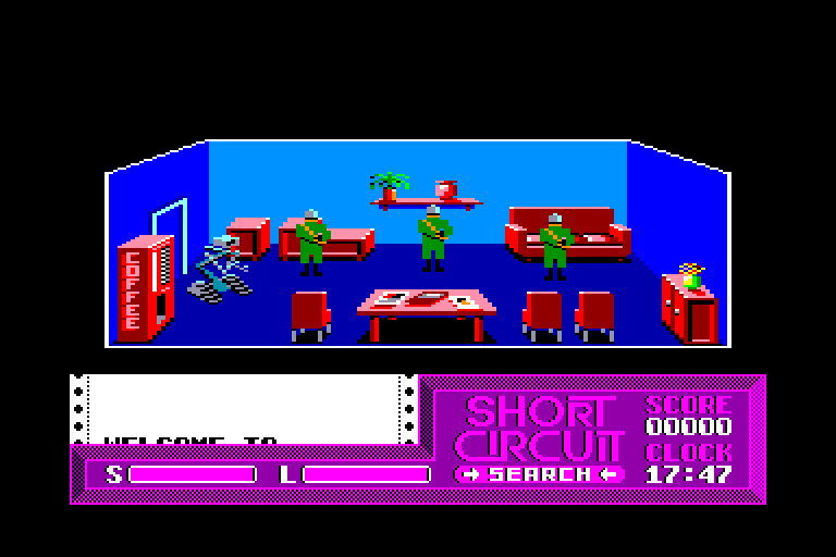 screenshot of the Amstrad CPC game Short circuit by GameBase CPC