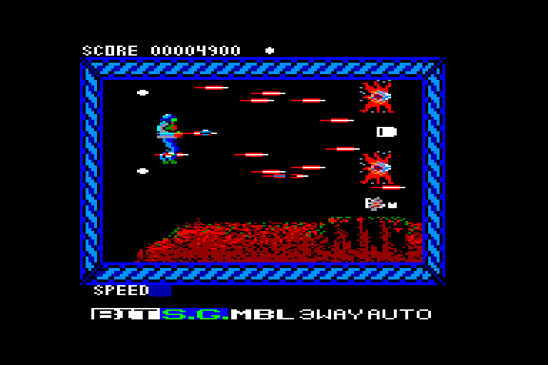 screenshot of the Amstrad CPC game Side Arms by GameBase CPC