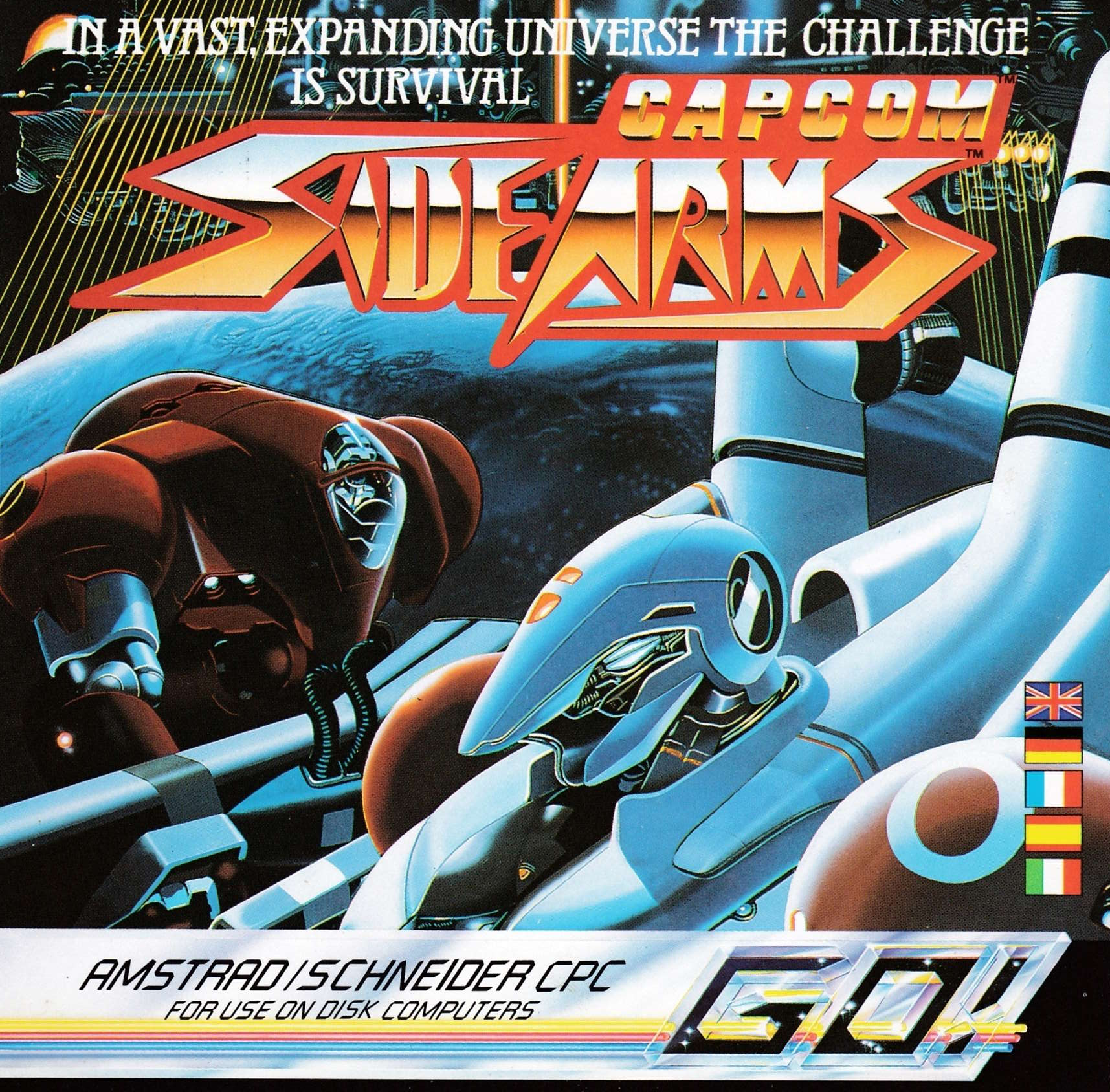 cover of the Amstrad CPC game Side Arms  by GameBase CPC