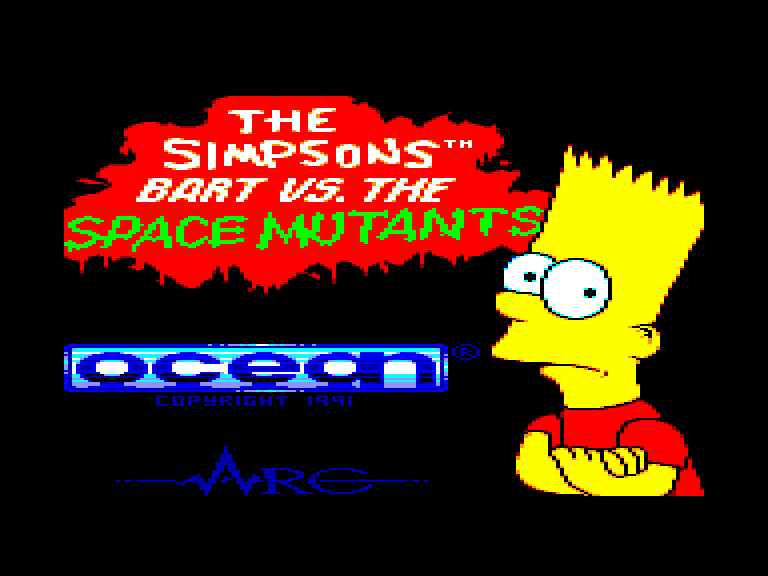screenshot of the Amstrad CPC game Simpsons - Bart Vs the Space Mutants by GameBase CPC