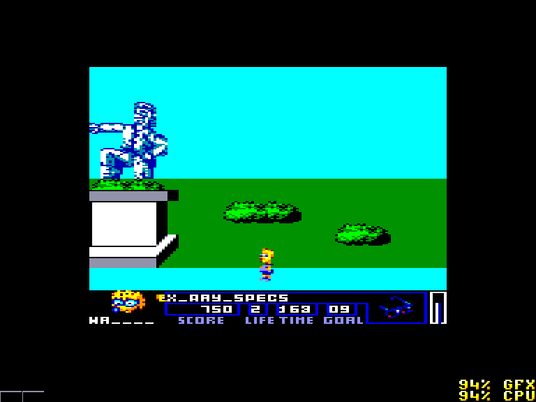 screenshot of the Amstrad CPC game Simpsons - Bart Vs the Space Mutants by GameBase CPC