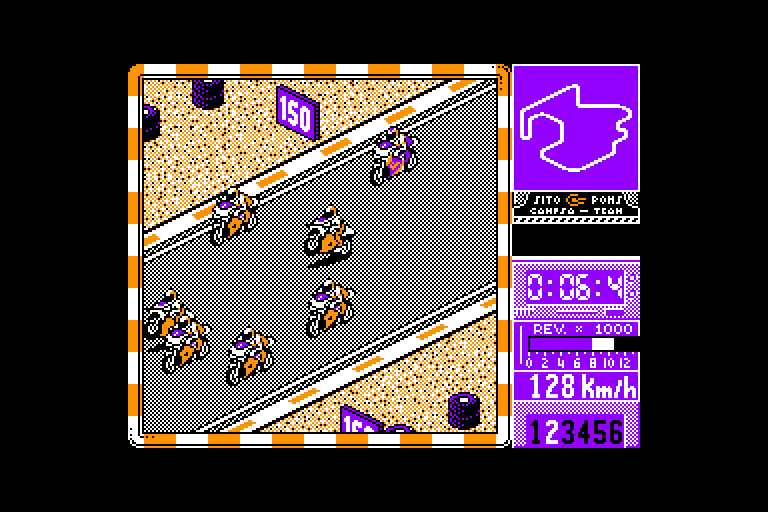 screenshot of the Amstrad CPC game Sito pons 500cc grand prix by GameBase CPC