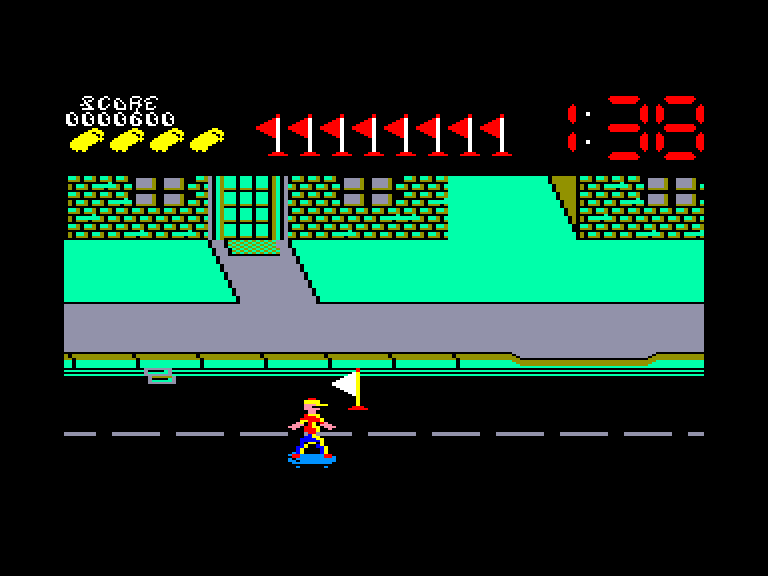 screenshot of the Amstrad CPC game Skate Rock Simulator by GameBase CPC