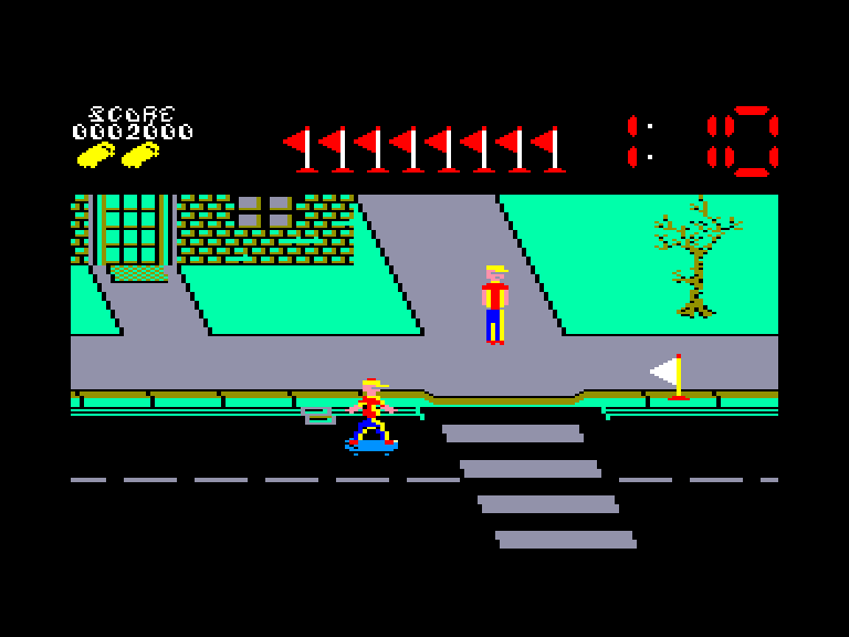 screenshot of the Amstrad CPC game Skate Rock Simulator by GameBase CPC