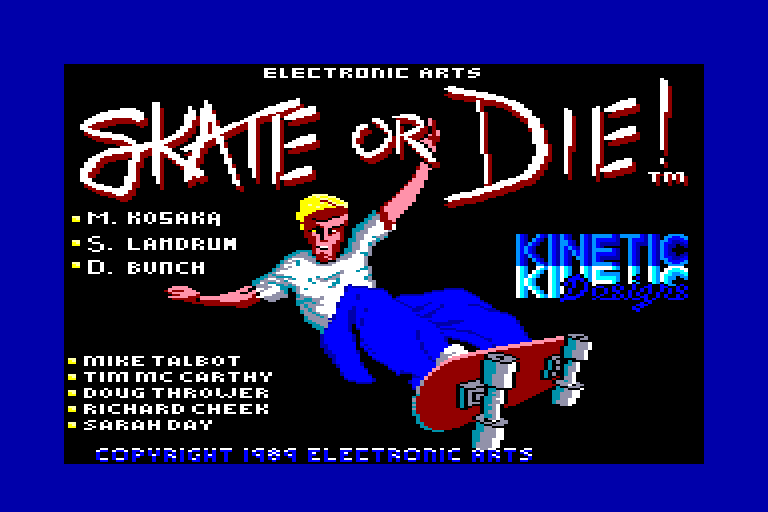 screenshot of the Amstrad CPC game Skate or die by GameBase CPC