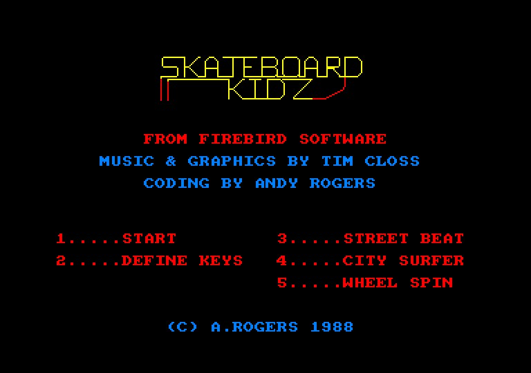 screenshot of the Amstrad CPC game Skateboard kidz by GameBase CPC