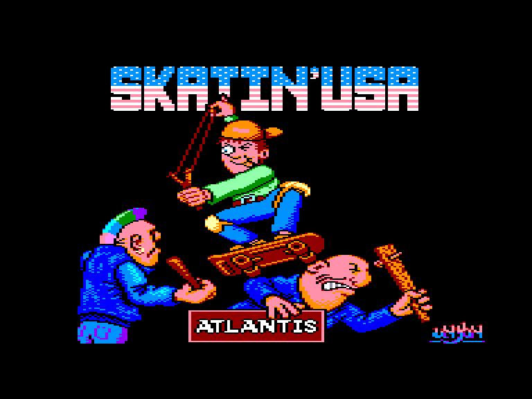 screenshot of the Amstrad CPC game Skatin' Usa by GameBase CPC