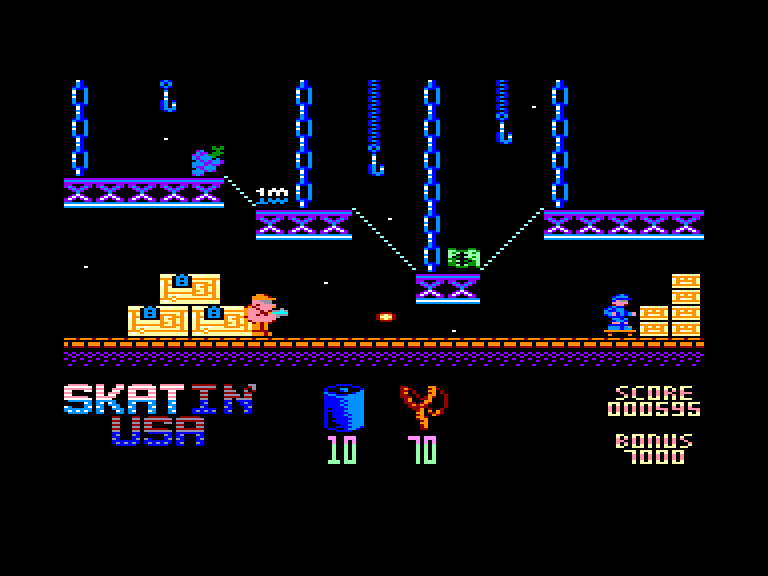 screenshot of the Amstrad CPC game Skatin' Usa by GameBase CPC
