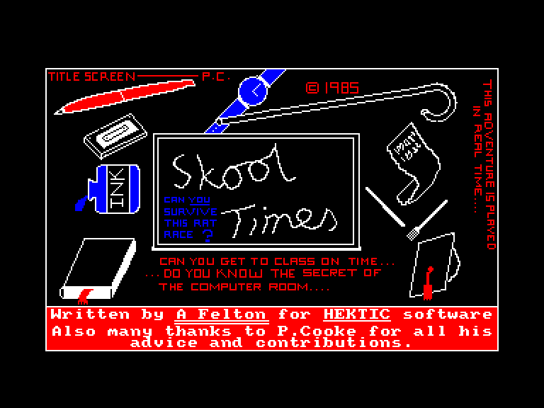 screenshot of the Amstrad CPC game Skool times by GameBase CPC