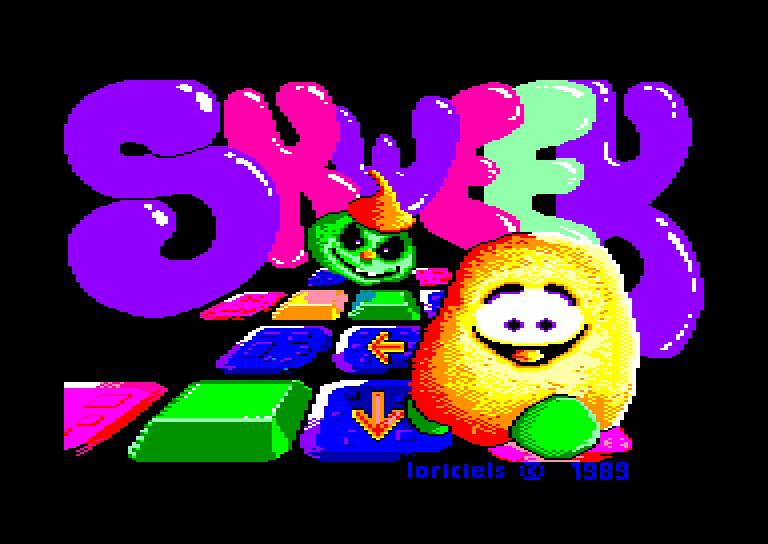 loading screen of the Amstrad CPC game Skweek