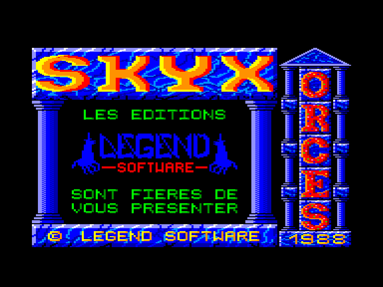 screenshot of the Amstrad CPC game Skyx by GameBase CPC