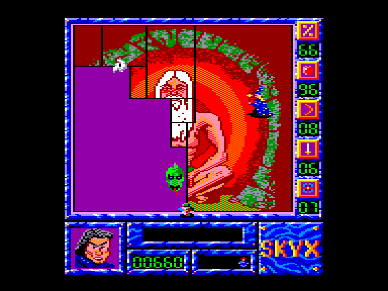 screenshot of the Amstrad CPC game Skyx by GameBase CPC