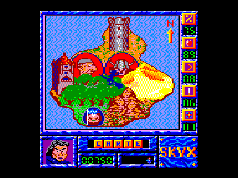 screenshot of the Amstrad CPC game Skyx by GameBase CPC