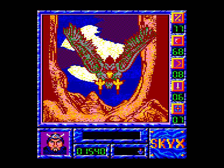 screenshot of the Amstrad CPC game Skyx by GameBase CPC