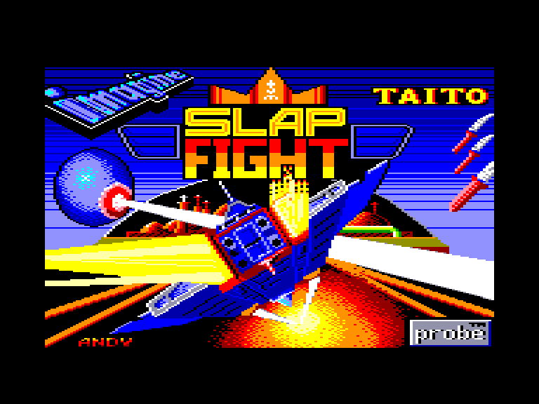 screenshot of the Amstrad CPC game Slap fight by GameBase CPC