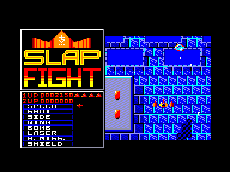 screenshot of the Amstrad CPC game Slap fight by GameBase CPC