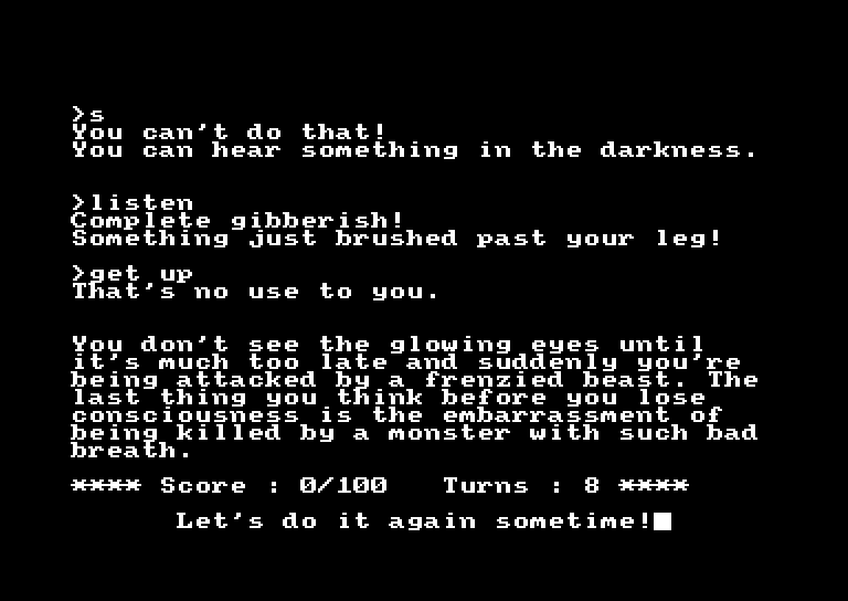 screenshot of the Amstrad CPC game Smirking Horror (the) by GameBase CPC