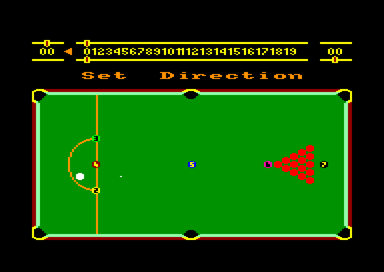 screenshot of the Amstrad CPC game Snooker by GameBase CPC