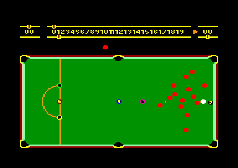 screenshot of the Amstrad CPC game Snooker by GameBase CPC