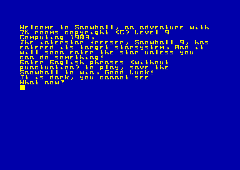 screenshot of the Amstrad CPC game Snowball by GameBase CPC